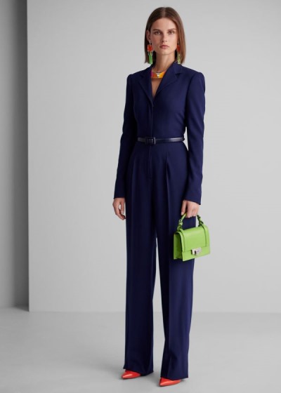 Ralph Lauren Carney Wool Crepe Jumpsuit Dame Danmark (CUFKO3968)